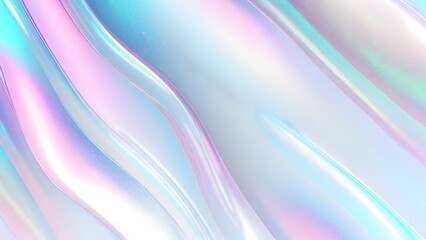 Obraz premium Holographic background seamless trendy iridescent light foil texture. Soft holographic pastel unicorn marble background pattern. Modern pearlescent blurry abstract swirl illustration.