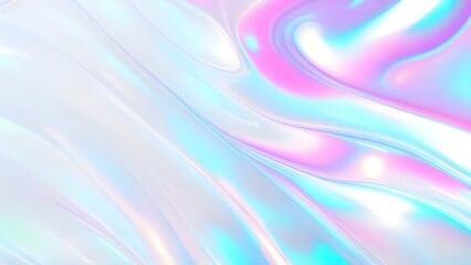 Holographic background seamless trendy iridescent light foil texture. Soft holographic pastel unicorn marble background pattern. Modern pearlescent blurry abstract swirl illustration.