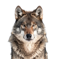 A lone wolf set against a transparent background