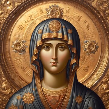 Byzantine-inspired image of Mother of God