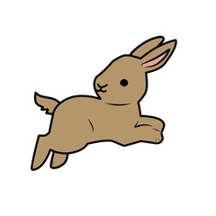 Illustration of a collection of white rabbits running