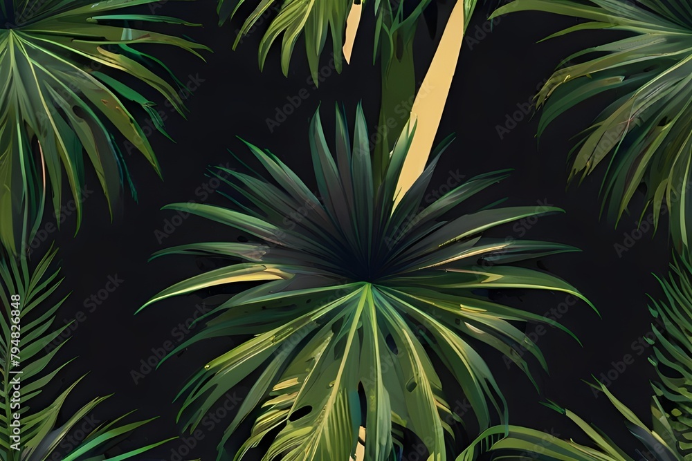 Poster palm leaf pattern generator ai