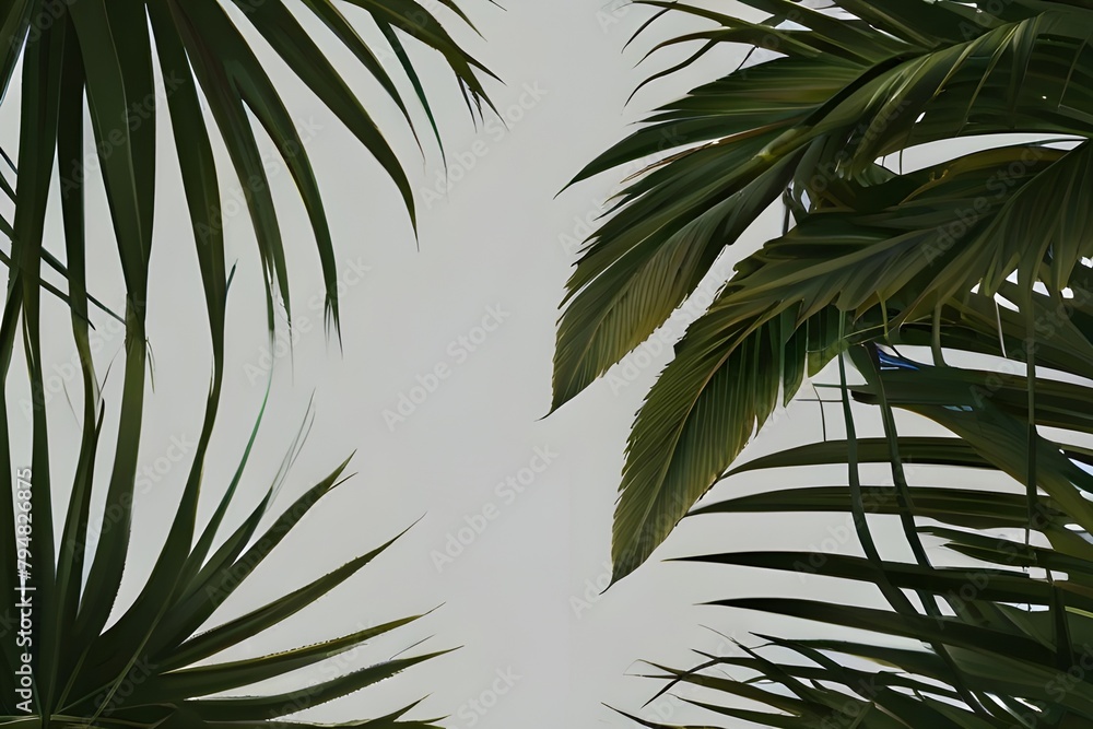 Poster palm leaf pattern generator ai
