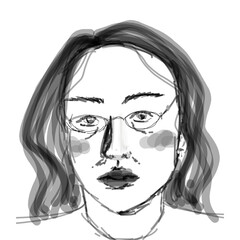 live digital sketch portrait of woman