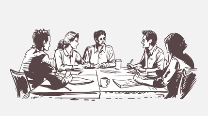 Team of business people having a meeting in an office