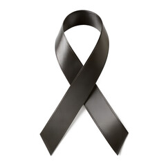 black ribbon isolated on transparent background. AI Generative