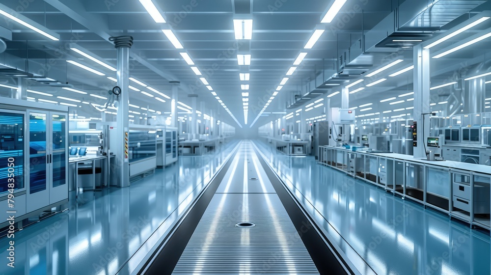 Aufkleber production line, is testing a semiconductor circuit version, spatial sense. generative ai.