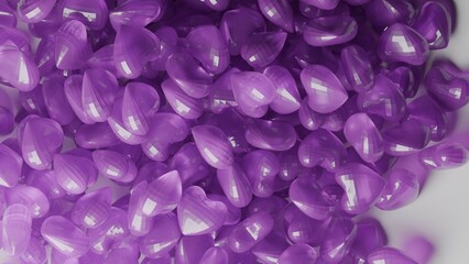 coloured glass hearts 3d render made in blender