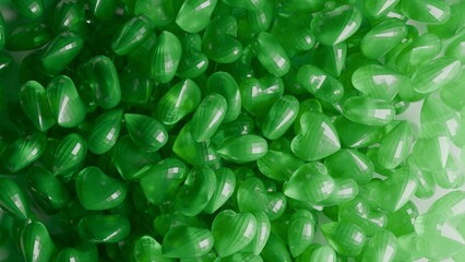 coloured glass hearts 3d render made in blender