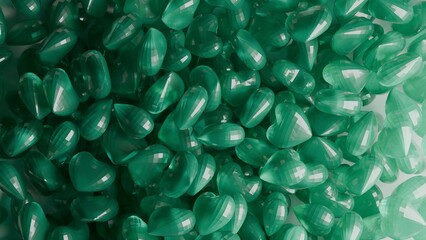 coloured glass hearts 3d render made in blender