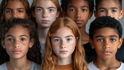 Obraz premium diversity multiracial group of cheerful happy kids 