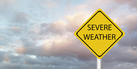 Digital sign on the highway stating that Use Be Cautioned in Severe Weather.