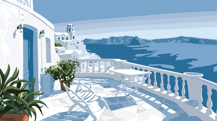 White architecture in Santorini island Greece. Beautiful