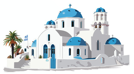 Naklejka premium White architecture in Santorini island Greece. Church