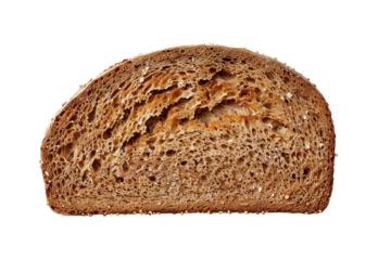 isolated slice of rye bread, top view