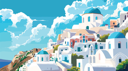 White architecture in Santorini island Greece. White - obrazy, fototapety, plakaty