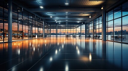 Fototapeta premium Interior of an empty restaurant. An empty area for dancing in a modern restaurant.