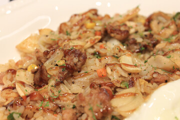 Pilaf with meat and vegetables