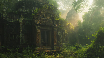 Naklejka premium Awakening of Khmer Angkor Sites, Siem Reap, Cambodia