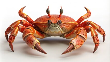 4K Red Crab on White Background