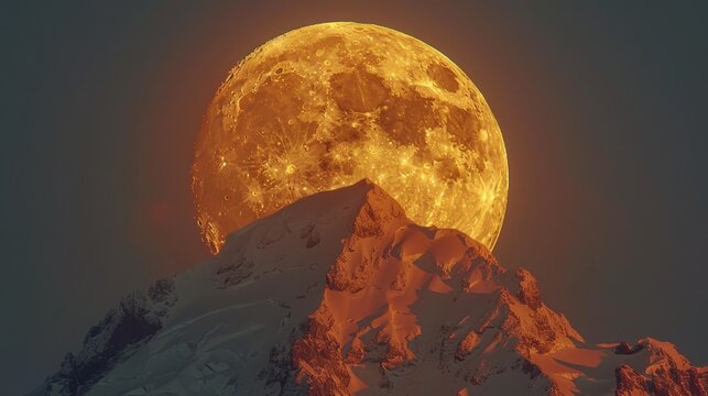 Moon: A dramatic photo of the moon rising above a mountain peak