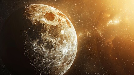 Obraz premium Planet: An illustration of Mercury, highlighting its cratered surface and proximity to the Sun