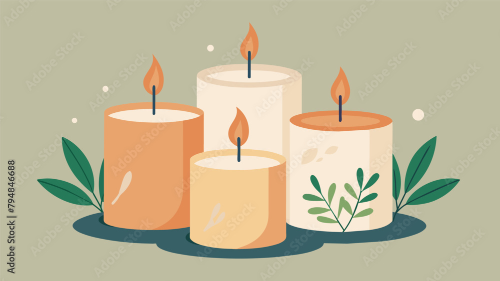 Aufkleber a set of handpoured soy wax candles scented with essential oils creating a calming and ecofriendly a