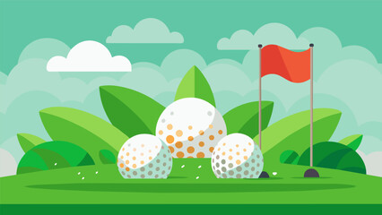 A golf tournament using biodegradable golf balls and showcasing sustainable course maintenance practices. - obrazy, fototapety, plakaty