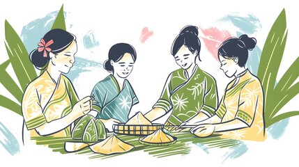 Celebrating Vibrant Dragon Boat Festival with Traditional Activities Nourishing Cuisine and Communal Camaraderie