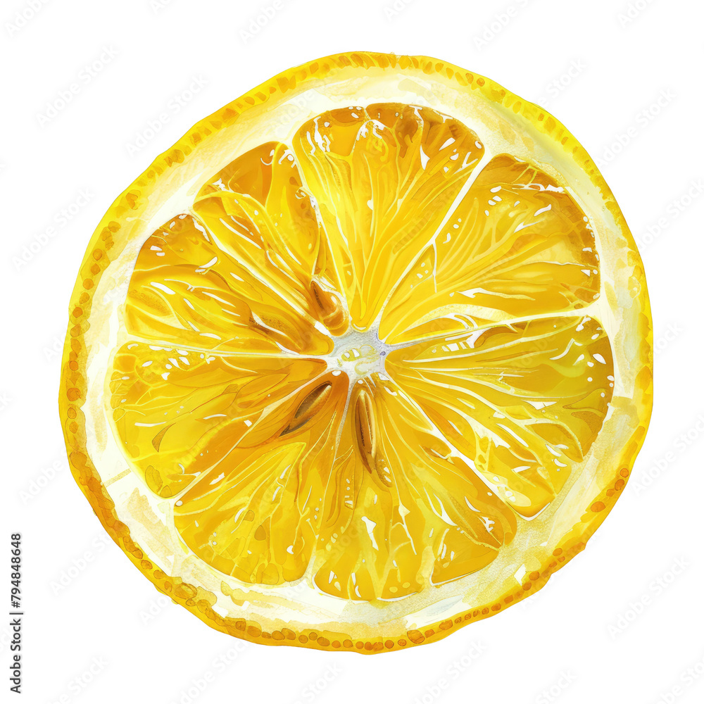 Poster an image of a slice of lemon against a transparent background is displayed
