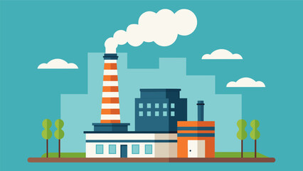 A factory chimney emitting water instead of smoke representing the pollution caused by industrial water usage.