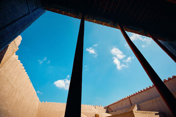 Exterior of the Summer Palace in Khiva - obrazy, fototapety, plakaty