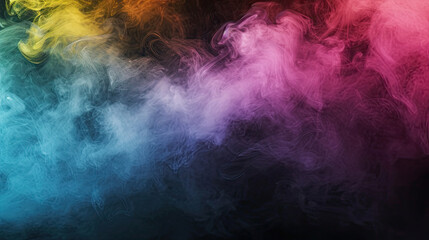 Obraz na płótnie Canvas Colorful Smoke Steam Isolated on Black Background 8K Resolution