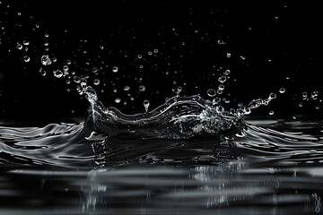 Splashing water on a black background. water splash refreshing black background