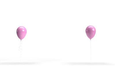 Pink purple red balloon white isolated background wallpaper empty blank twin children day kid son girl boy funny cartoon character friendship cute family friend birthday school love template event art