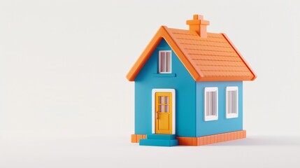 Toy House on Plain White Backdrop - Construction and Real Estate