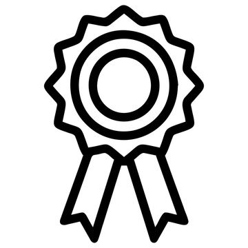 recommend clip art: Outline of Rosette Award Ribbon Simple Icon