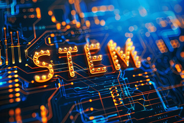 Science, technology, engineering and math. STEM concept. Business, Technology, Internet and network concept, with writing " STEM "
