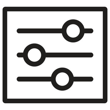 control panel for setting and tuning of technology devices, settings vector icon