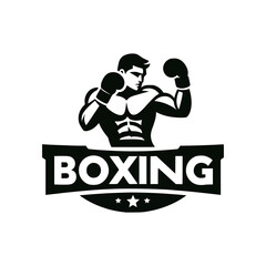 boxing sport fighting sticker tshirt vector illustration template design - obrazy, fototapety, plakaty