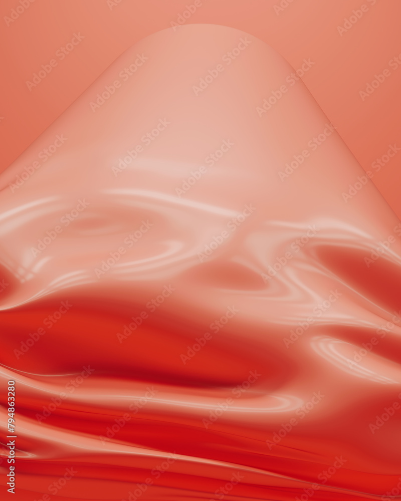 Poster peach fuzz flowing gentle waves crushed abstract background modern radiant warmth 3d illustration re