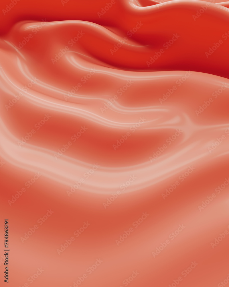 Poster peach fuzz flowing gentle waves crushed abstract background modern radiant warmth 3d illustration re