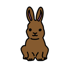 Collection of illustrations of rabbits (standing, sitting parents and children)