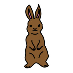 Collection of illustrations of rabbits (standing, sitting parents and children)