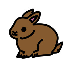 Collection of illustrations of rabbits (standing, sitting parents and children)