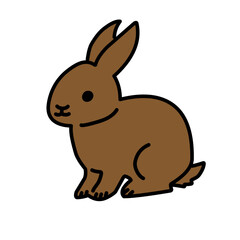 Collection of illustrations of rabbits (standing, sitting parents and children)