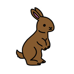 Collection of illustrations of rabbits (standing, sitting parents and children)