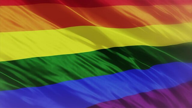 rainbow pride flag waving LGBTQ Plus rainbow flag animation,