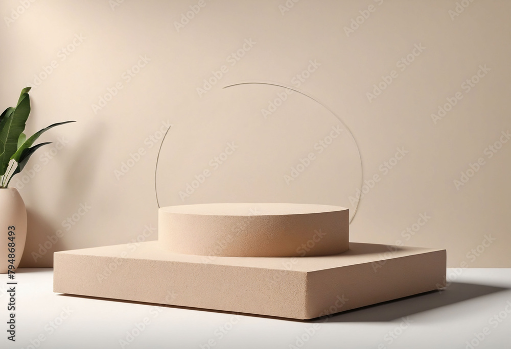 Aufkleber earthly sandstone empty podium product display for product presentation