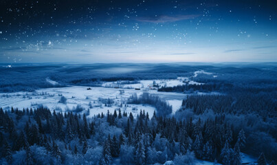 A beautiful night sky with a blue background and a few stars